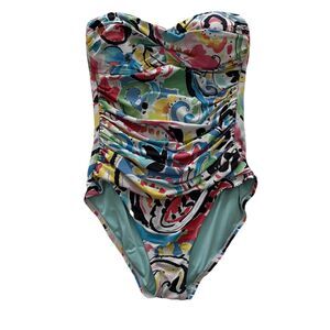 Anne Cole Women's Twist Front Shirred One Piece Swimsuit Multicolor Size 8
